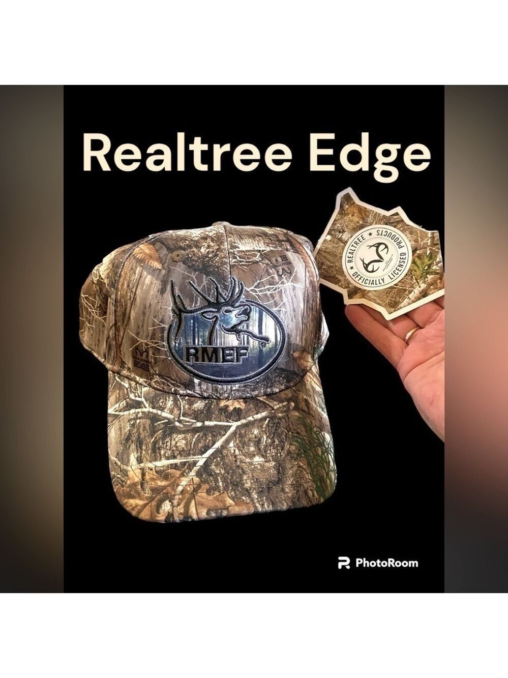 Realtree-NWT Edge XL camo hat w/moisture wicking. Velcro. RM Elk Foundation.